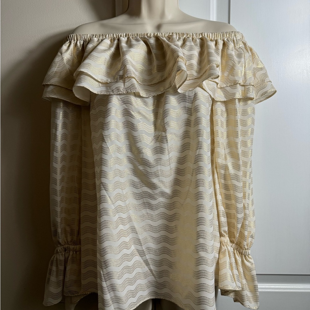 NWT Michael Kors off shoulder blouse size S evening blouse garden party
